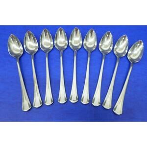 9 - International IMI11 Glossy Stainless KOREA Flatware 6 1/8" GRAPEFRUIT SPOONS